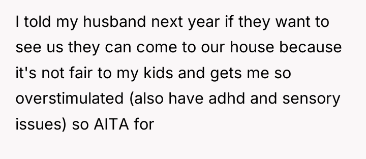 I told my husband next year if they want to...