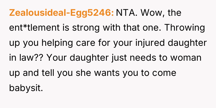Zealousideal-Egg5246 NTA. Wow, the ent*tlement is strong with that one....