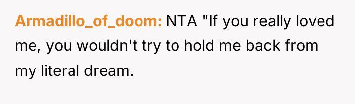 Armadillo_of_doom NTA "If you really loved me, you wouldn't try...