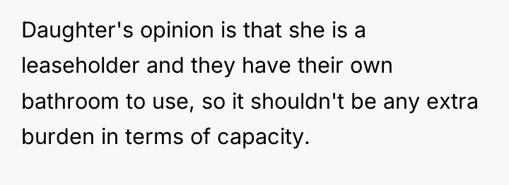 Daughter's opinion is that she is a leaseholder and they...