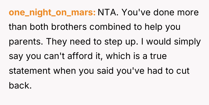 one_night_on_mars NTA. You've done more than both brothers combined to...