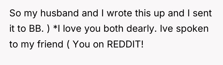 So my husband and I wrote this up and I...