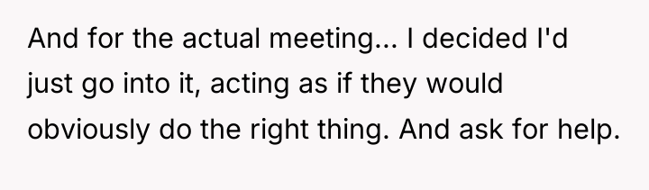 And for the actual meeting... I decided I'd just go...