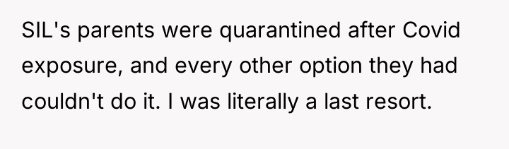 SIL's parents were quarantined after Covid exposure, and every other...