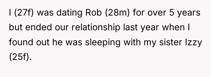 I (27f) was dating Rob (28m) for over 5 years...