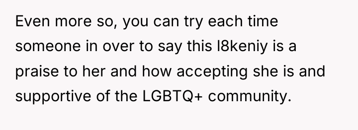 Even more so, you can try each time someone in...