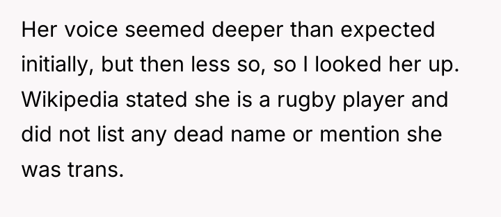 Her voice seemed deeper than expected initially, but then less...