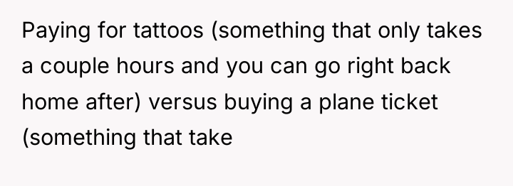 Paying for tattoos (something that only takes a couple hours...
