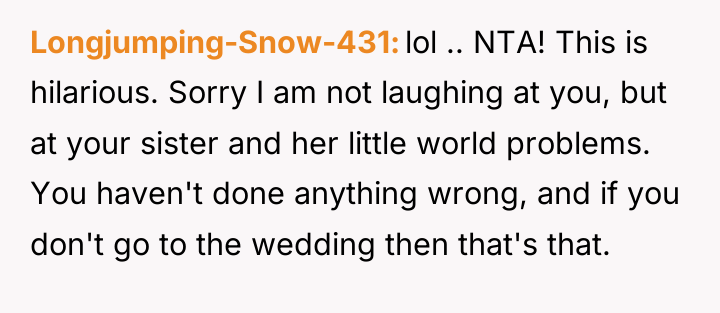 Longjumping-Snow-431 lol .. NTA! This is hilarious. Sorry I am...