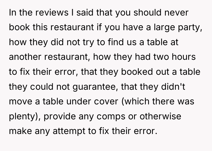In the reviews I said that you should never book...