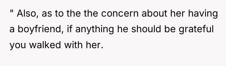 " Also, as to the the concern about her having...