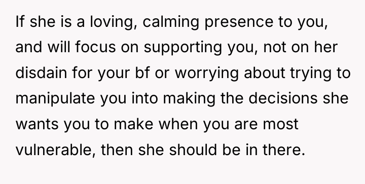 If she is a loving, calming presence to you, and...
