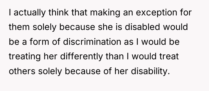 I actually think that making an exception for them solely...