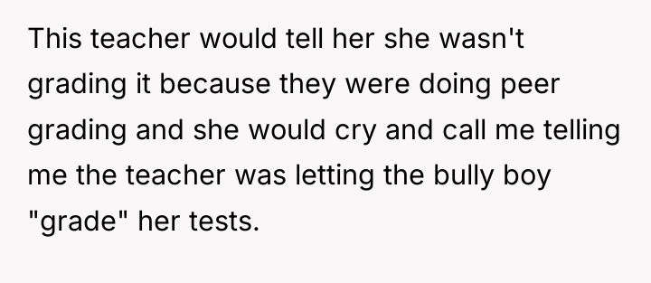 This teacher would tell her she wasn't grading it because...