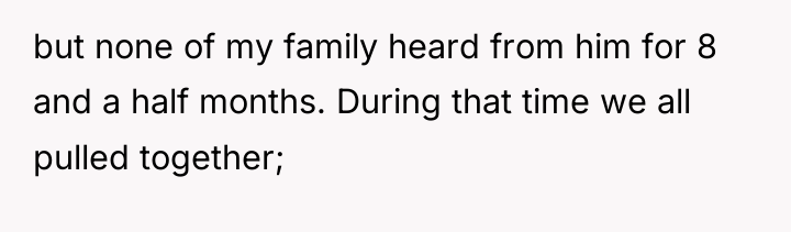 but none of my family heard from him for 8...