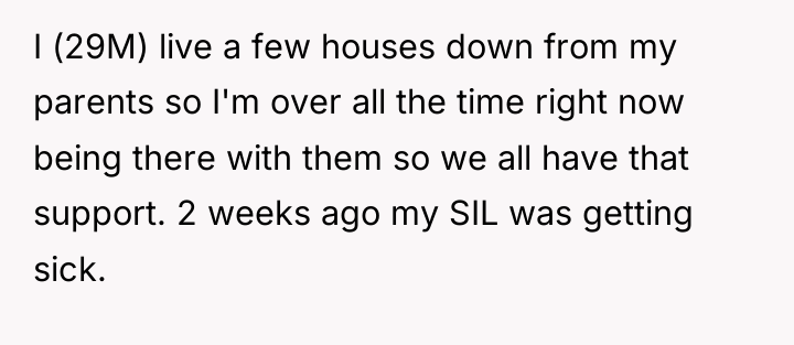 I (29M) live a few houses down from my parents...