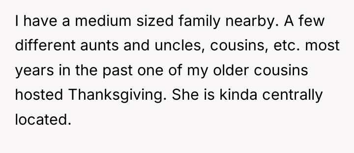 I have a medium sized family nearby. A few different...