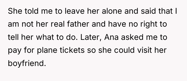 She told me to leave her alone and said that...