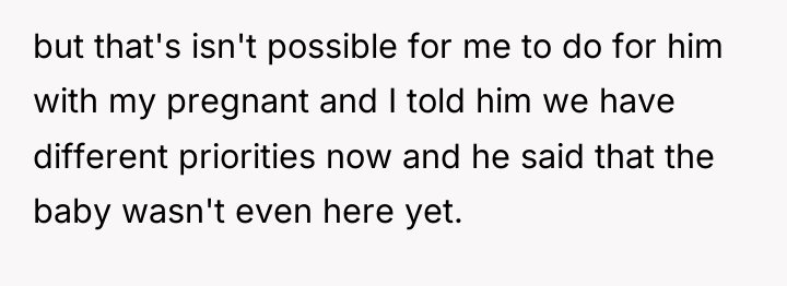 but that's isn't possible for me to do for him...