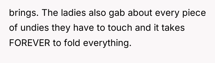 brings. The ladies also gab about every piece of undies...
