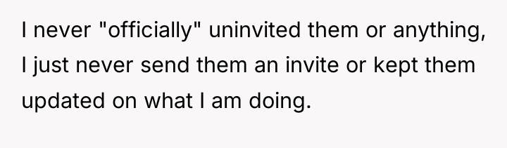 I never "officially" uninvited them or anything, I just never...