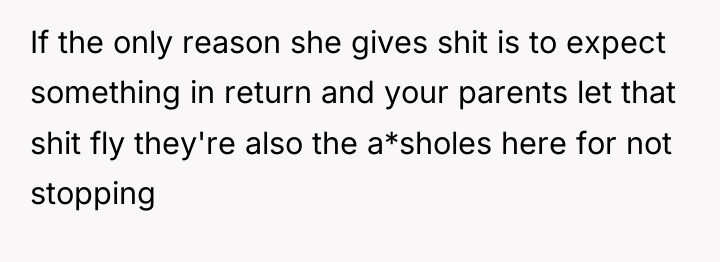 If the only reason she gives shit is to expect...