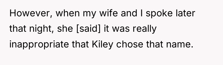 However, when my wife and I spoke later that night,...