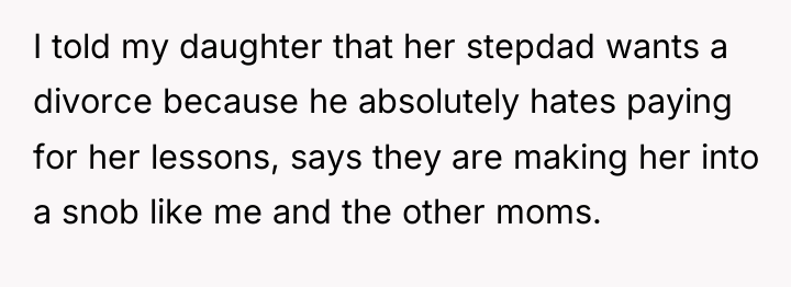 I told my daughter that her stepdad wants a divorce...
