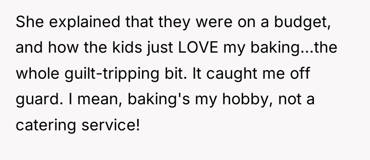 She explained that they were on a budget, and how...