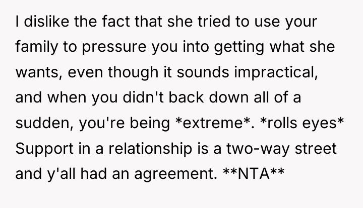 I dislike the fact that she tried to use your...