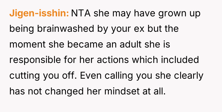 Jigen-isshin NTA she may have grown up being brainwashed by...