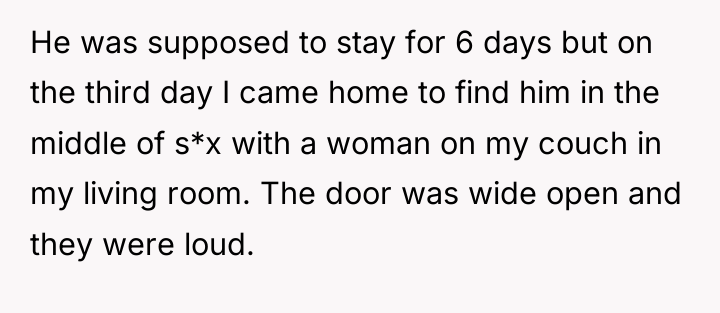 He was supposed to stay for 6 days but on...
