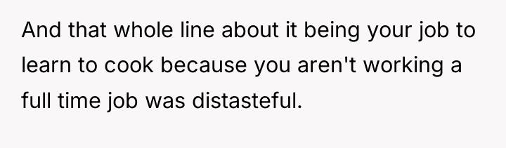 And that whole line about it being your job to...