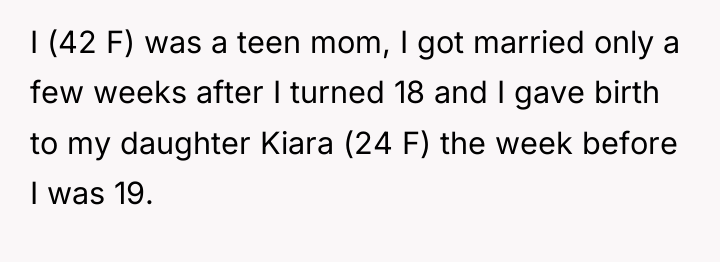 I (42 F) was a teen mom, I got married...