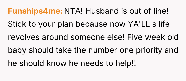 Funships4me NTA! Husband is out of line! Stick to your...