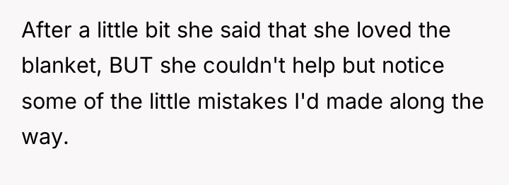 After a little bit she said that she loved the...