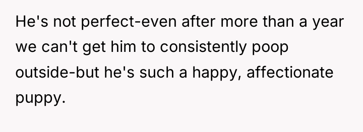 He's not perfect-even after more than a year we can't...