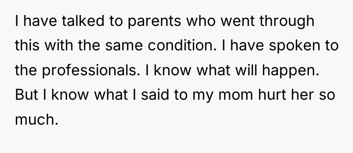 I have talked to parents who went through this with...