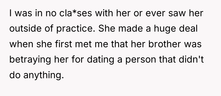 I was in no cla*ses with her or ever saw...