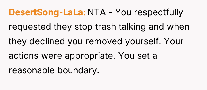 DesertSong-LaLa NTA - You respectfully requested they stop trash talking...