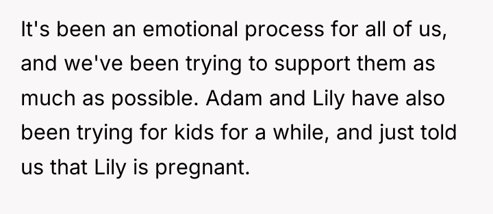 It's been an emotional process for all of us, and...