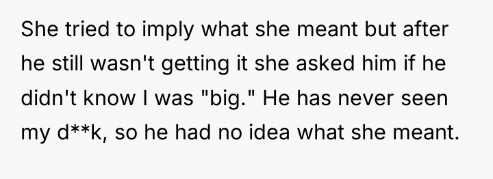 She tried to imply what she meant but after he...