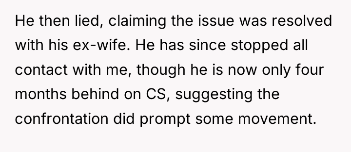 He then lied, claiming the issue was resolved with his...