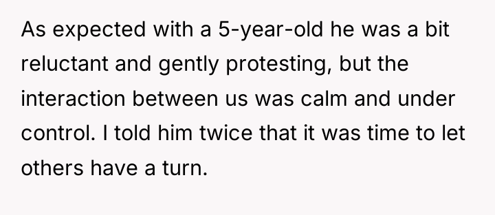 As expected with a 5-year-old he was a bit reluctant...
