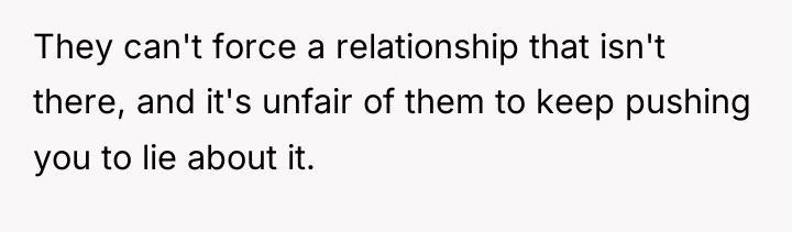 They can't force a relationship that isn't there, and it's...