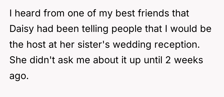 I heard from one of my best friends that Daisy...
