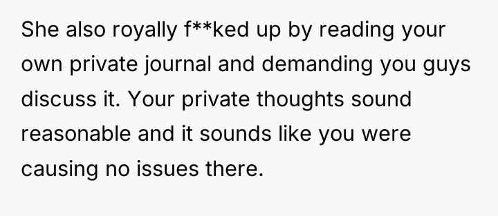 She also royally f**ked up by reading your own private...