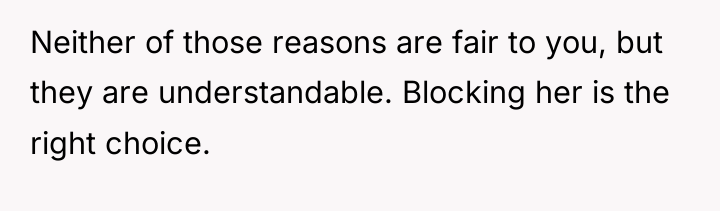 Neither of those reasons are fair to you, but they...