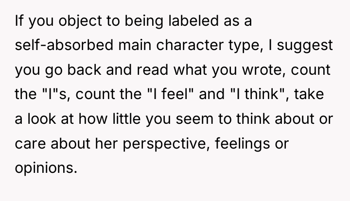 If you object to being labeled as a self-absorbed main...