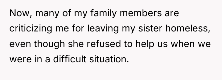 Now, many of my family members are criticizing me for...
